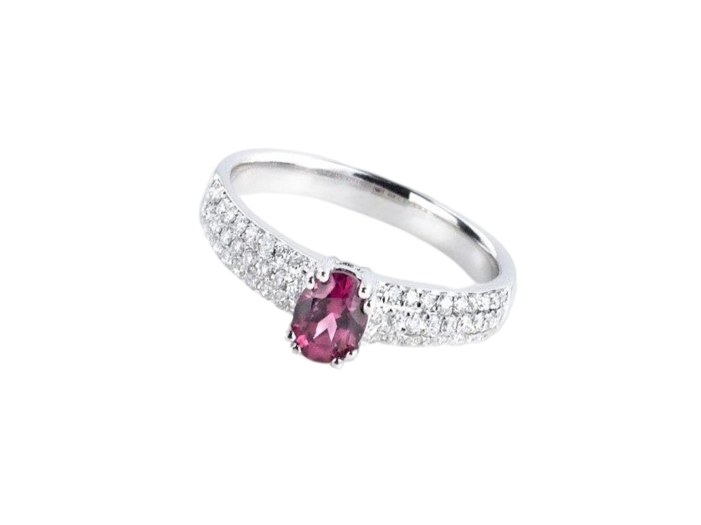 For Sale:  0.337 Carat Pink Tourmaline and Diamond Ring in 14 Karat White Gold 4