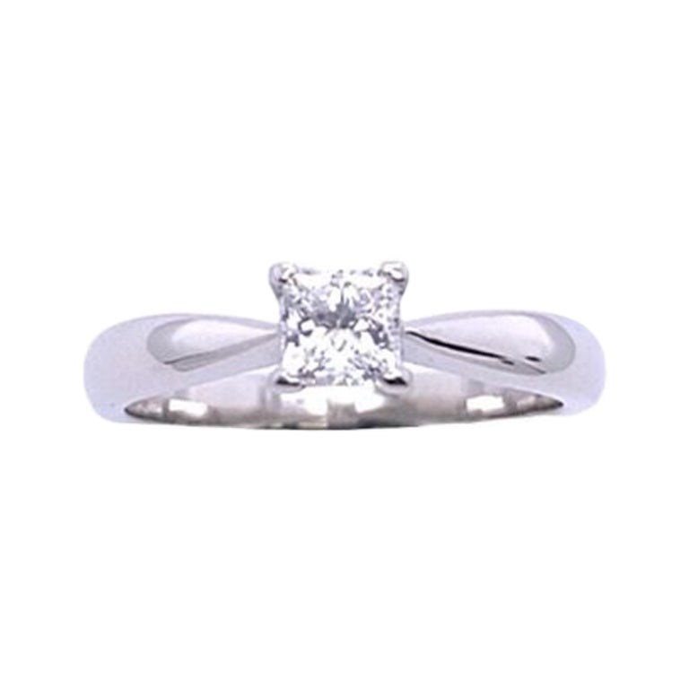 0.33ct E/VS1 Square Modified Brilliant Cut Diamond Ring Set in Classic Platinum