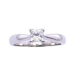 0.33ct E/VS1 Square Modified Brilliant Cut Diamond Ring Set in Classic Platinum