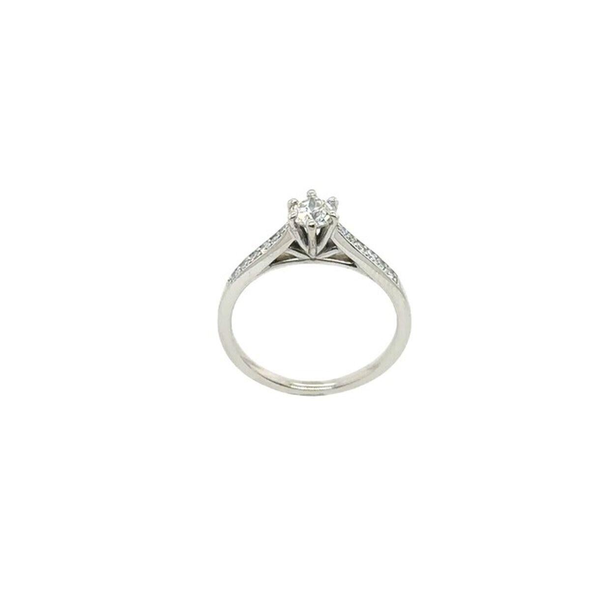 Platinum Set Solitaire Diamond Ring, Set With 0.33ct 

Set With 6 Diamonds on Each Shoulder

Additional Information: 
Total Diamond Weight: 0.33ct
Diamond Colour: H
Diamond Clarity: SI1
Width of Band: 1.94mm
Width of Head: 4.6mm
Length of Head: