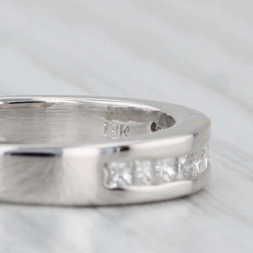 0.33ctw Channel Set Diamond Wedding Band 18k White Gold Sz 5.5 Anniversary Ring en venta 1