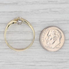 0.33ctw Diamond Bypass Ring 14k Yellow Gold Size 9 Contoured