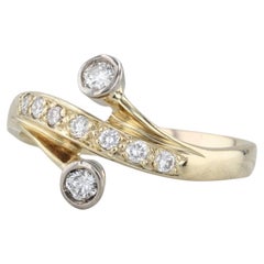 0.33ctw Diamond Bypass Ring 14k Yellow Gold Size 9 Contoured