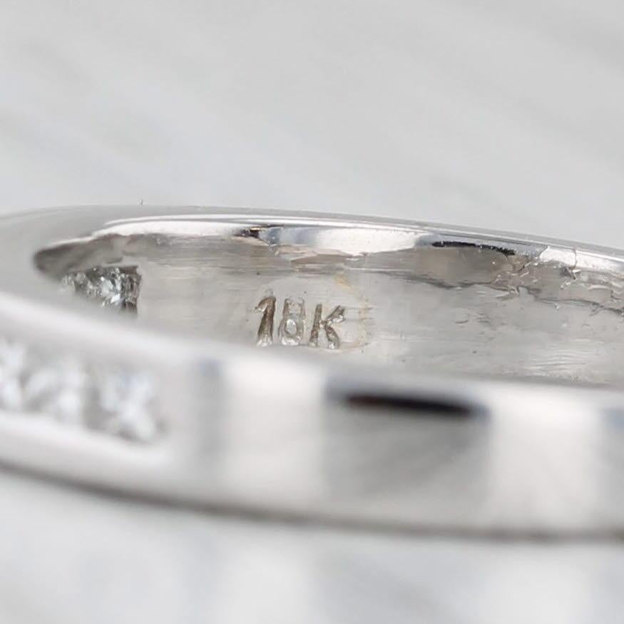 0.33ctw Diamond Channel Set Wedding Band 18k White Gold Size 5.25 Ring Stackable en vente 2