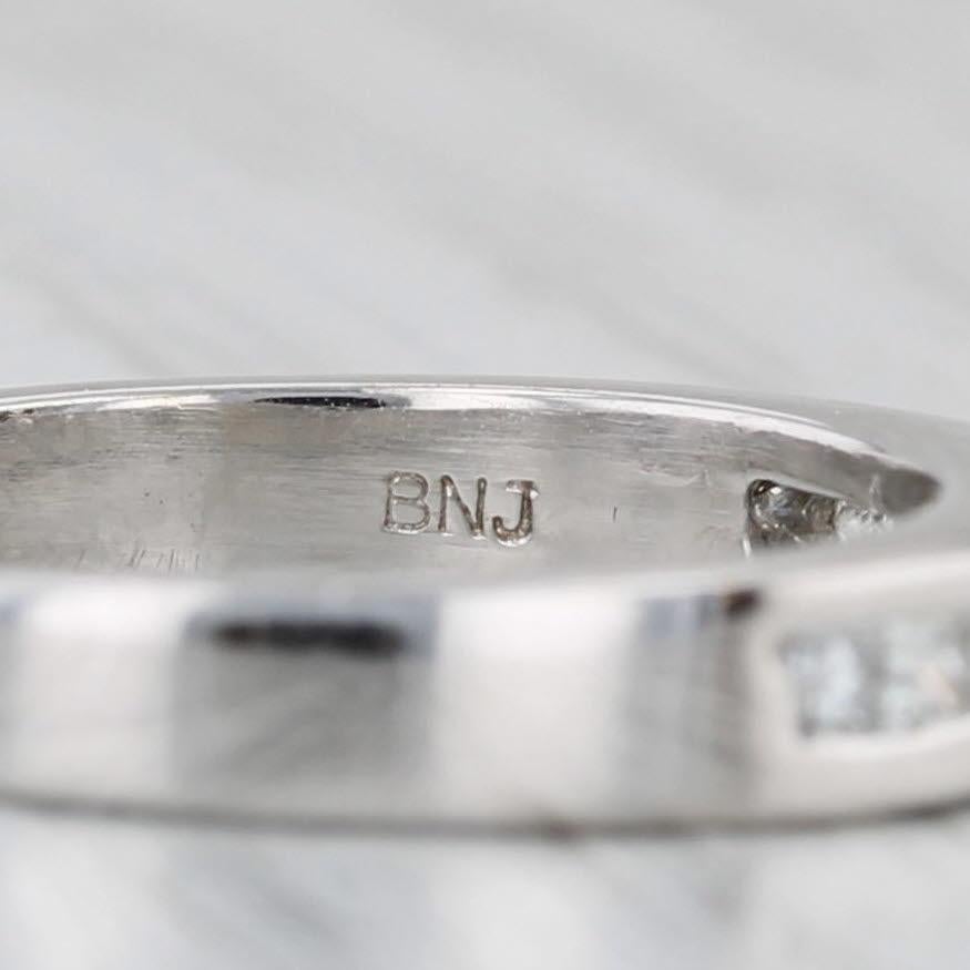 0.33ctw Diamond Channel Set Wedding Band 18k White Gold Size 5.25 Ring Stackable en vente 4