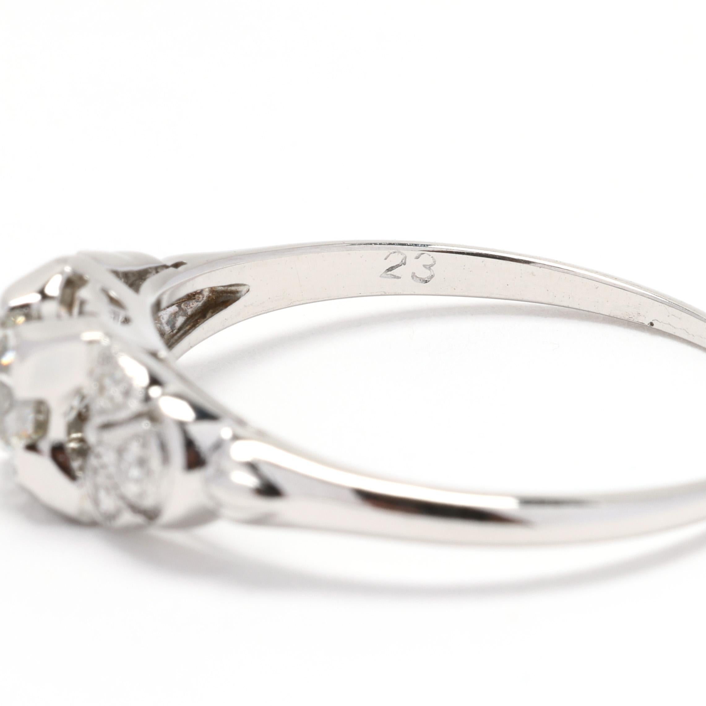 Verlobungsring, Platin, 0,33 Karat Diamant, Ring Größe 7,5 (Alteuropäischer Schliff) im Angebot