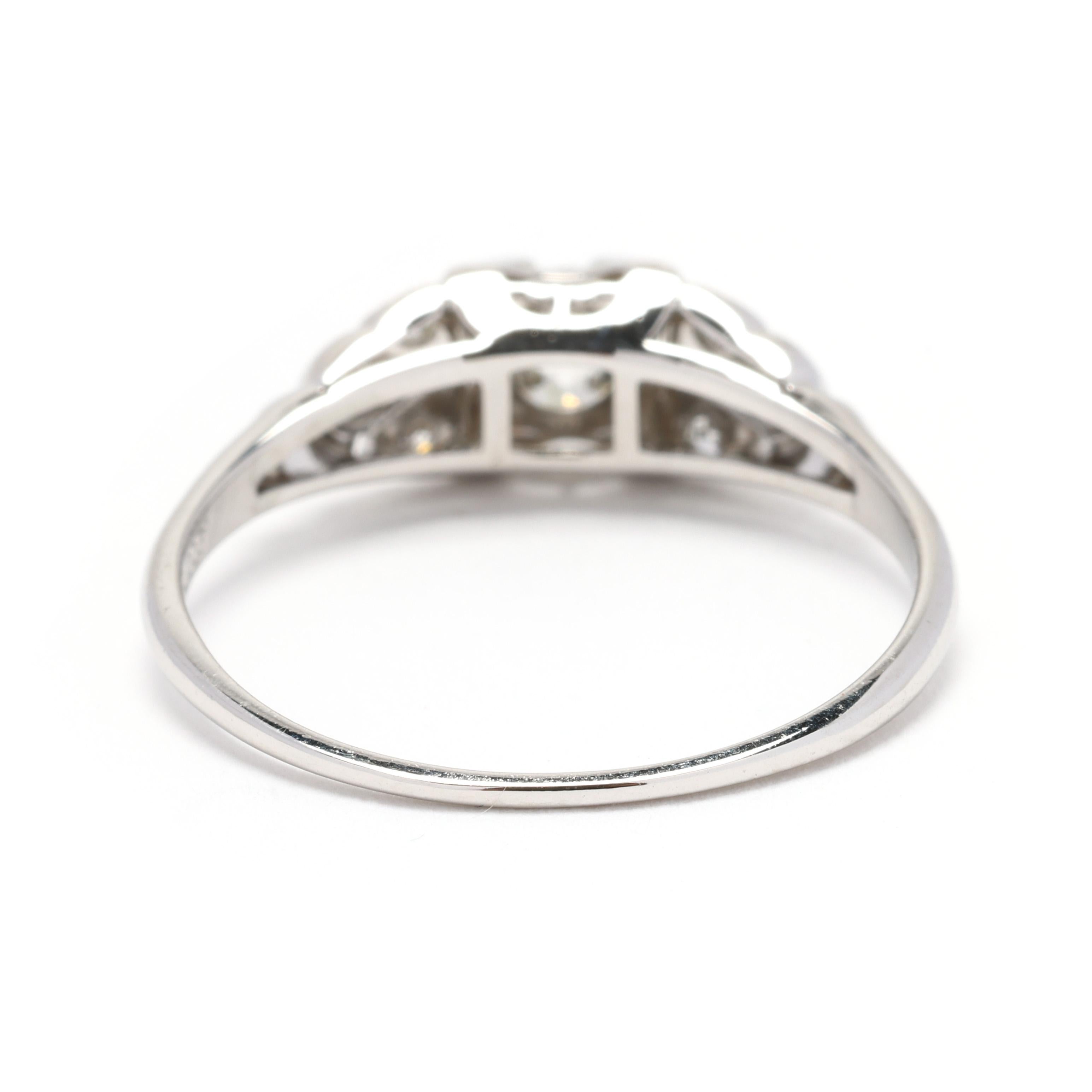 Verlobungsring, Platin, 0,33 Karat Diamant, Ring Größe 7,5 im Angebot 1