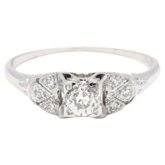 Verlobungsring, Platin, 0,33 Karat Diamant, Ring Größe 7,5