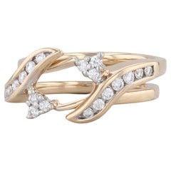 0,33 Karat Diamant-Ring-Jacke 14k Gelbgold Größe 7,5 Guard Opens Brautmoden-Ring