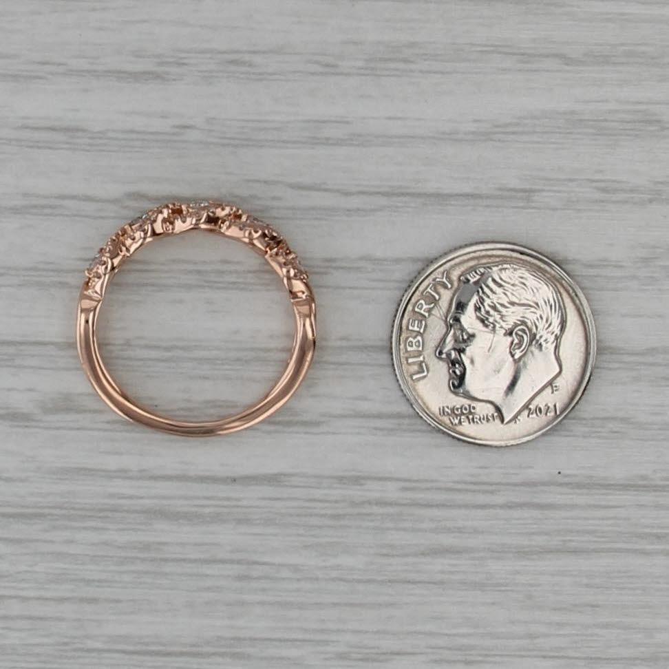 Anello impilabile con diamante da 0,33 ct. in oro rosa 14k Taglia 6 in vendita 2