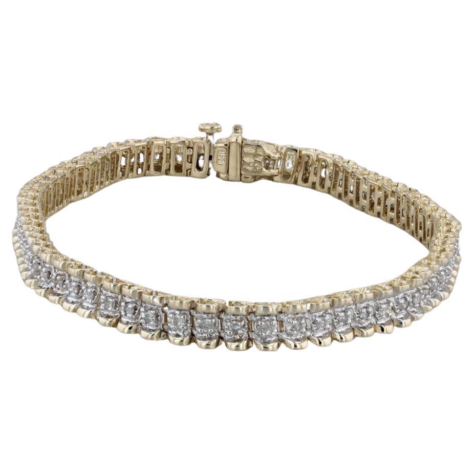 0.33ctw Diamond Tennis Bracelet 14k Yellow Gold 7.25" 4.9mm For Sale