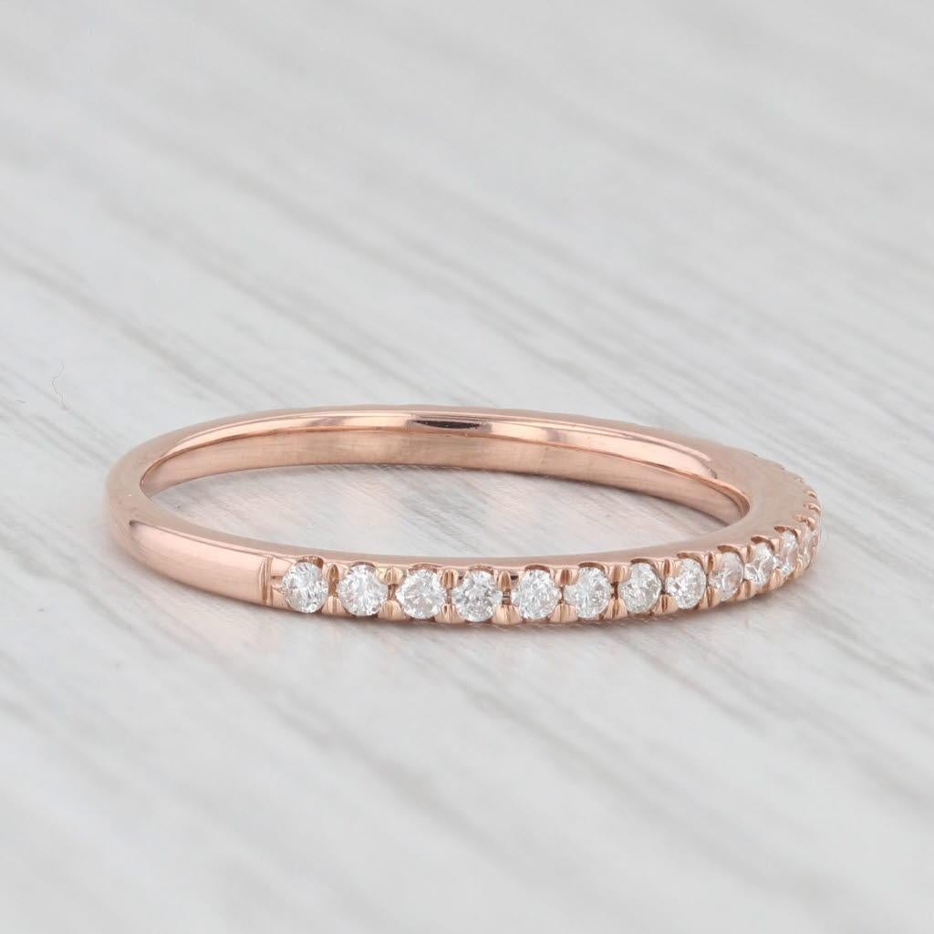 Round Cut 0.33ctw Diamond Wedding Band 14k Rose Gold Size 6.25 Stackable Anniversary For Sale