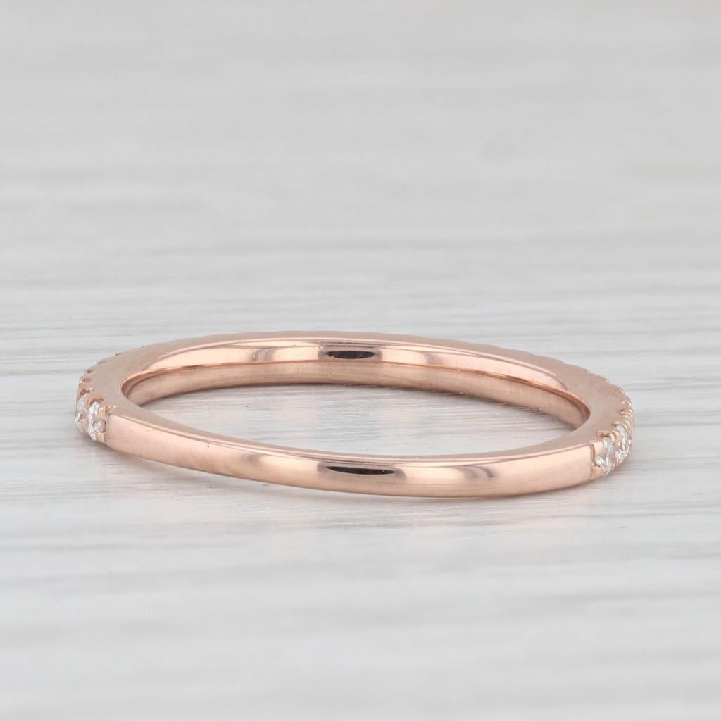 Women's or Men's 0.33ctw Diamond Wedding Band 14k Rose Gold Size 6.25 Stackable Anniversary For Sale