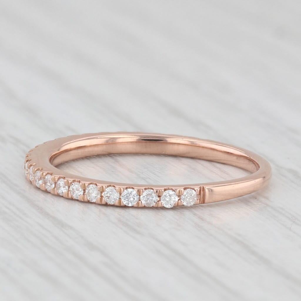 0.33ctw Diamond Wedding Band 14k Rose Gold Size 6.25 Stackable Anniversary For Sale 1