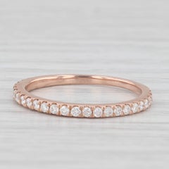 Alliance empilable anniversaire de fiançailles en or rose 14 carats avec diamant 0,33 carat, taille 6,25