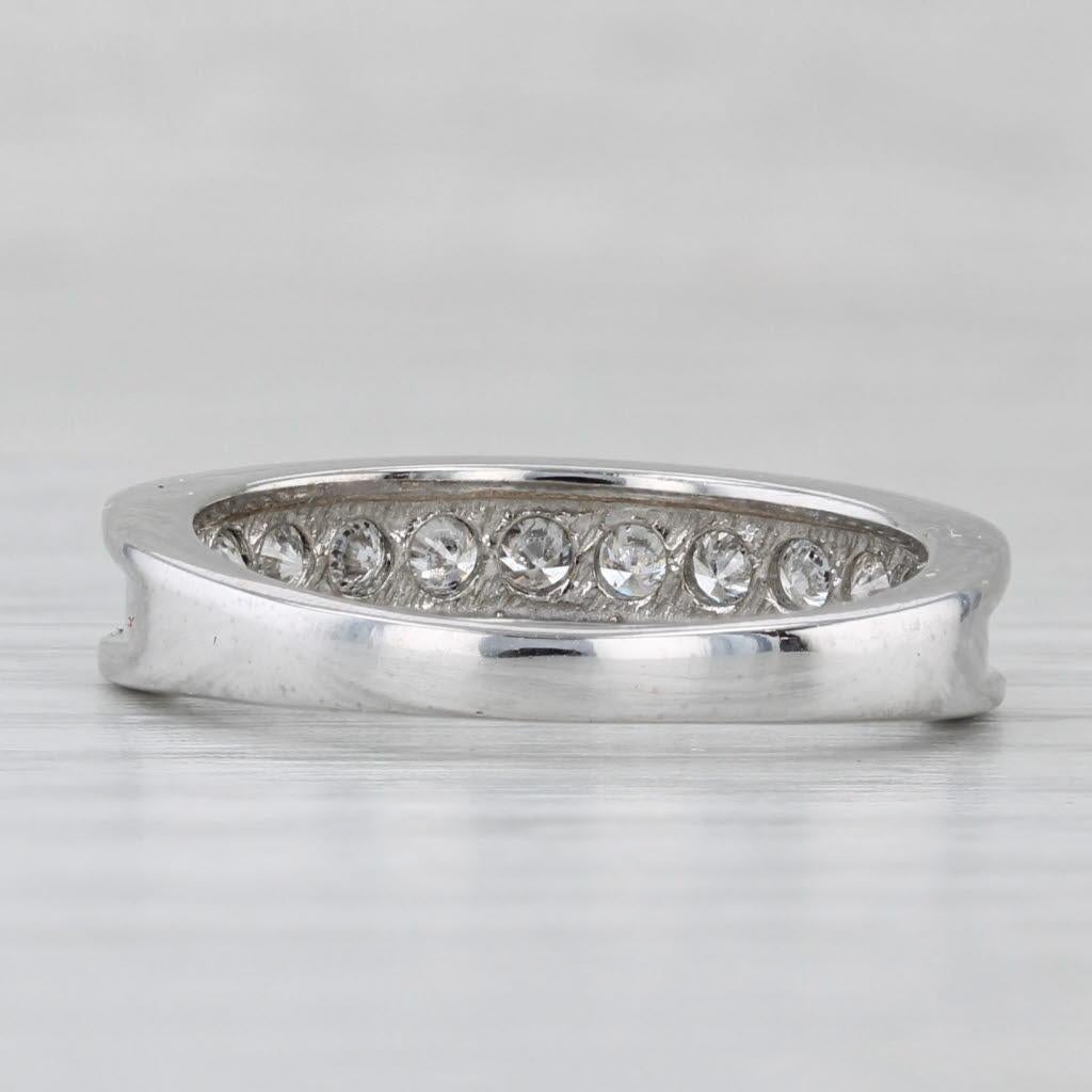 Round Cut 0.33ctw Diamond Wedding Band 14k White Gold Size 7 Anniversary Ring For Sale