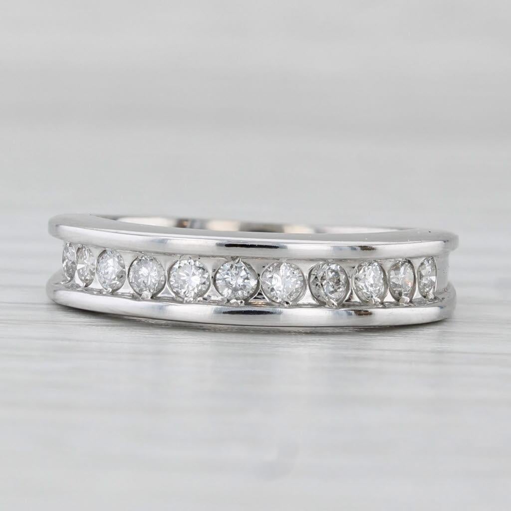 0.33ctw Diamond Wedding Band 14k White Gold Size 7 Anniversary Ring In Good Condition For Sale In McLeansville, NC