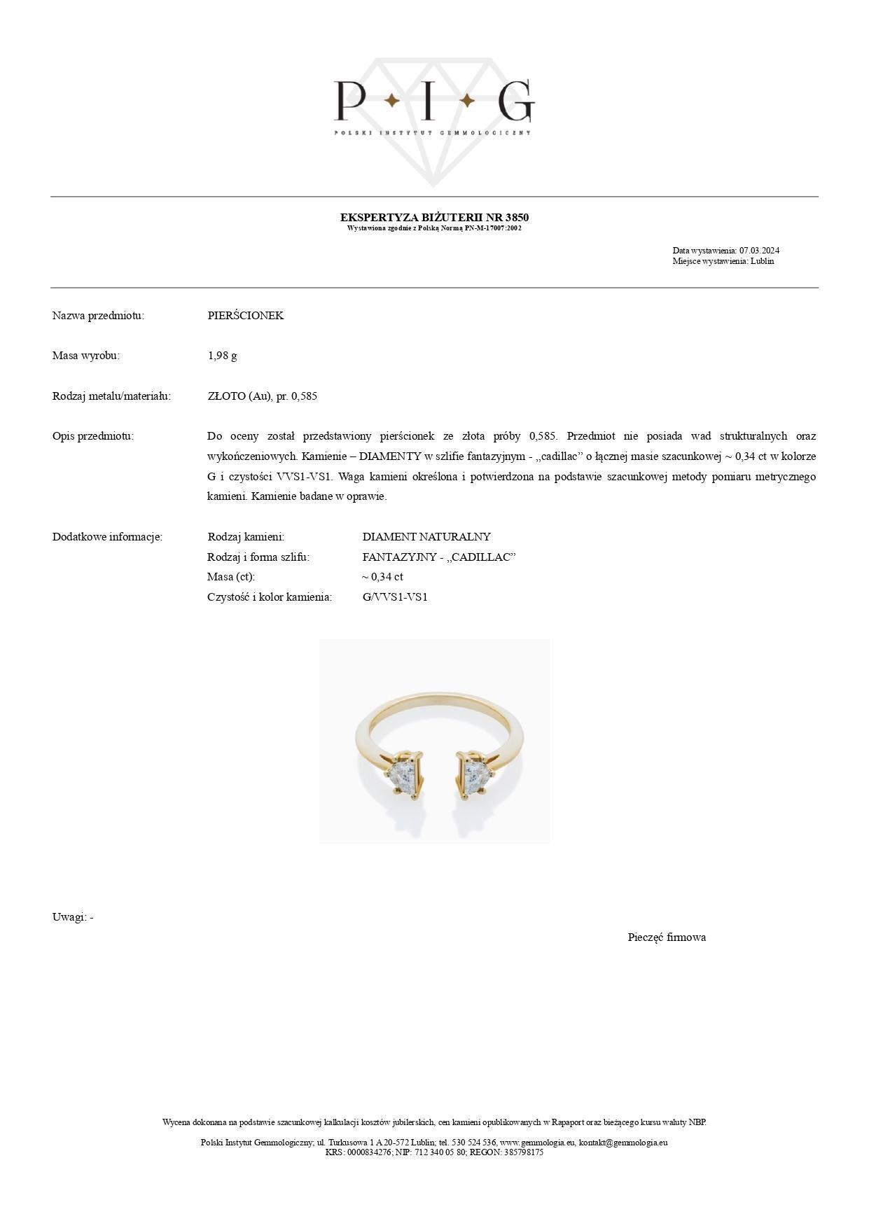 Taille mixte 0.34 Carat Cadillac-Cut Diamond Toi et Moi Ring in 14K Yellow Gold en vente