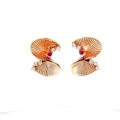 0,34 Karat Diamant Rose Gold Art Deco inspirierte Ohrringe