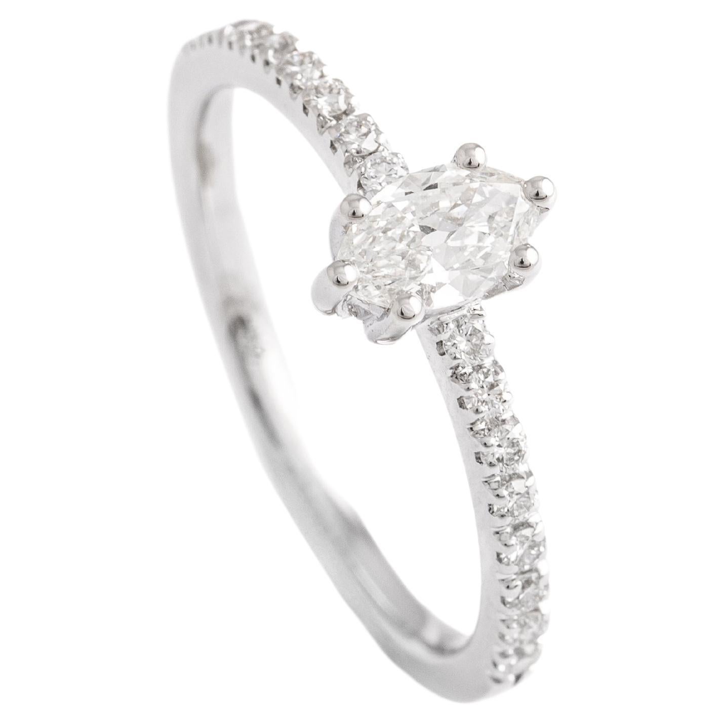 0.34 Carat Diamond Solitaire White Gold Ring For Sale