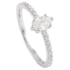 Bague solitaire en or blanc avec diamant de 0,34 carat