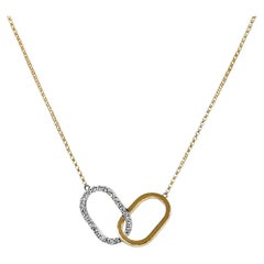 0.34 Carat Diamond Yellow and White Gold Necklace