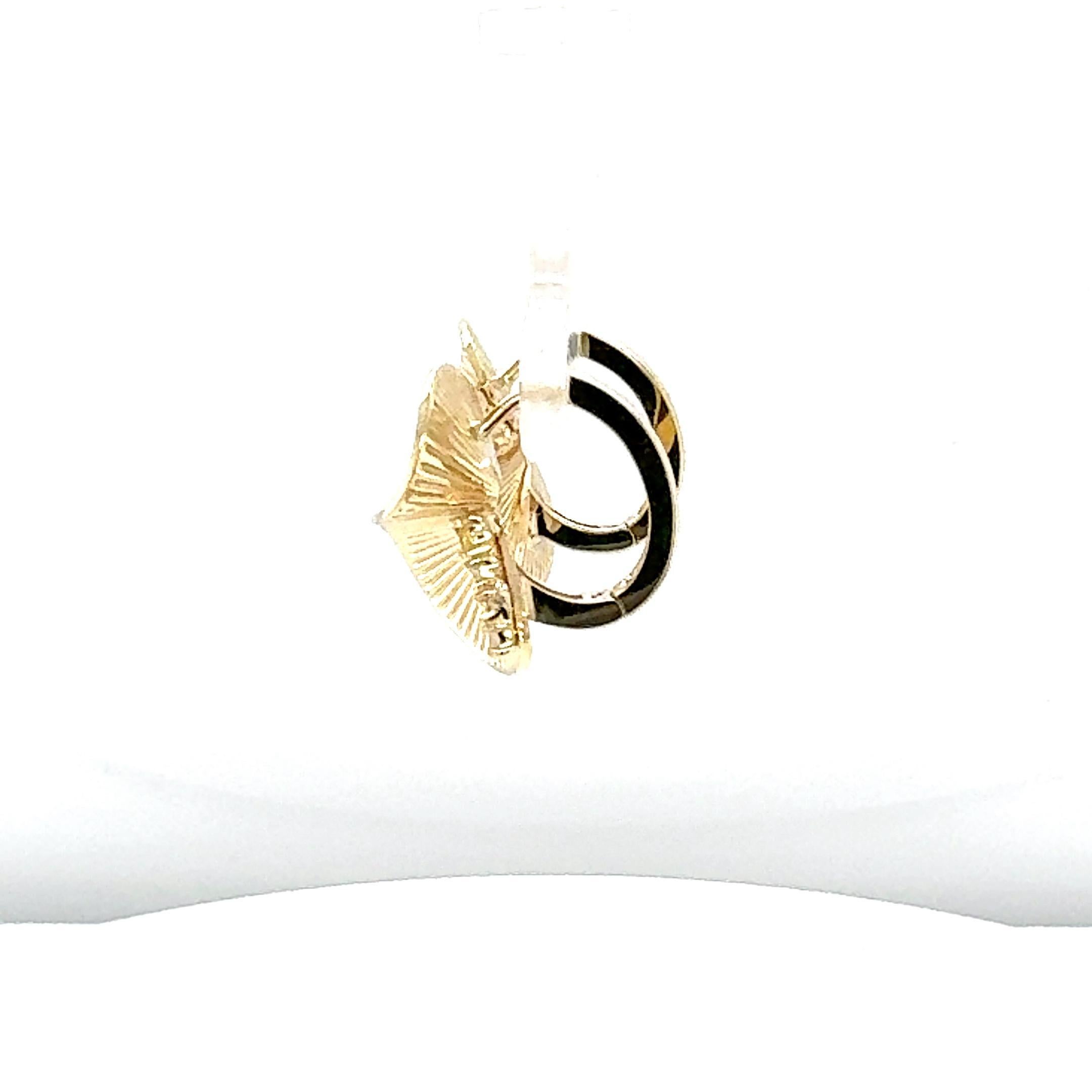 Boucles d'oreilles d'inspiration Art déco en or jaune avec diamants 0,34 carat Neuf - En vente à Los Angeles, CA