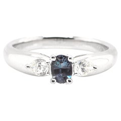 0.34 Carat Natural Color Changing Alexandrite Ring Set in Platinum
