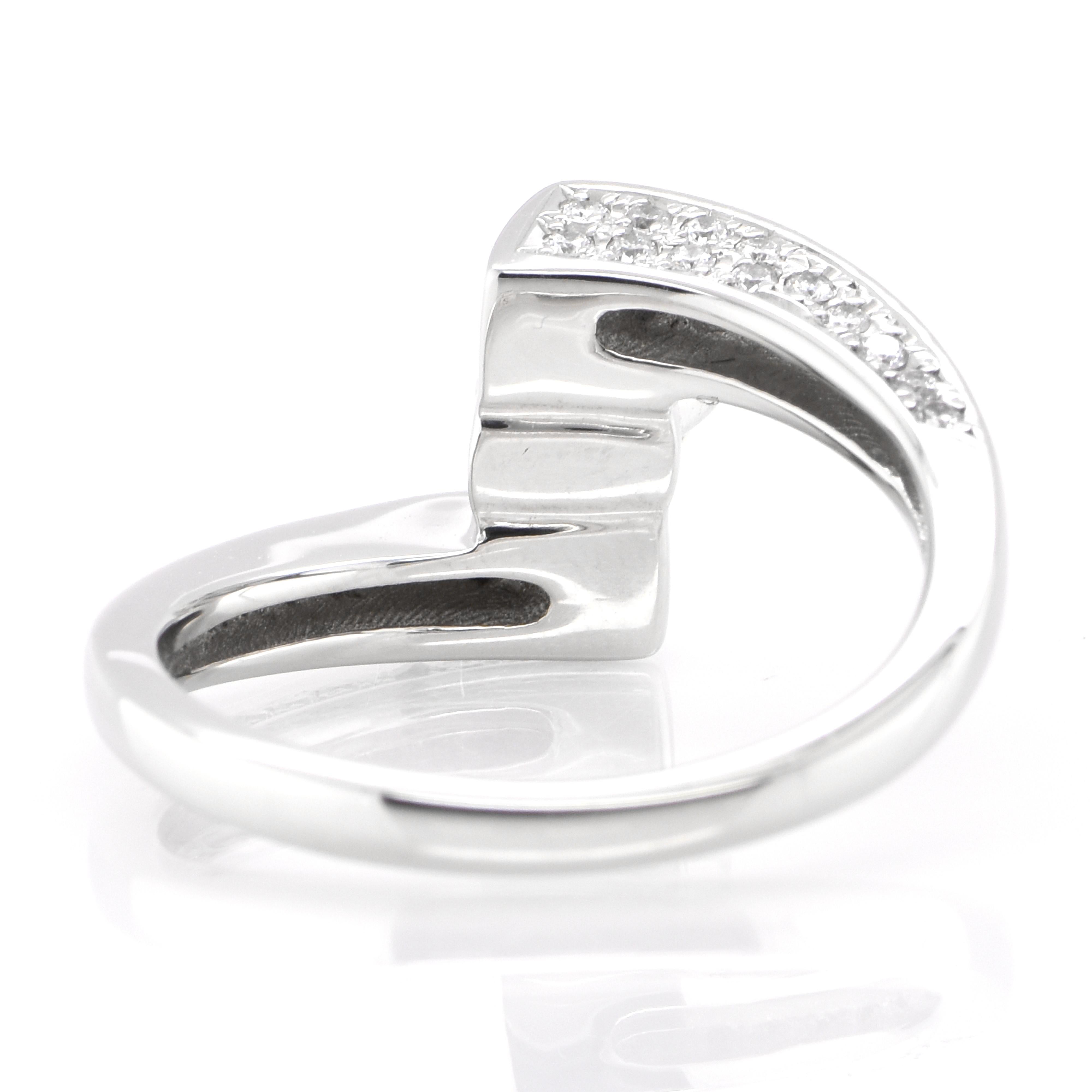 Women's 0.34 Carat Natural Dancing Diamond Ring Set in Platinum For Sale