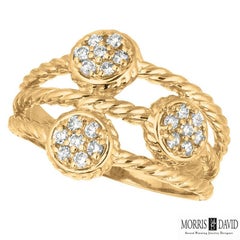 0.34 Carat Natural Diamond Cocktail Ring G SI 14 Karat White Gold