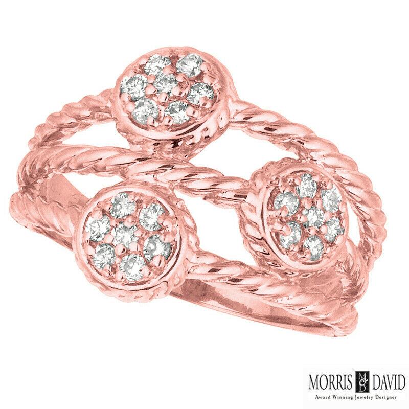 Contemporaneo Anello Cocktail con diamante naturale da 0,34 carati G SI Oro bianco 14 carati in vendita
