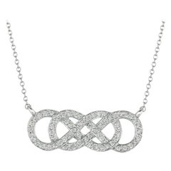 Collier en or blanc 14 carats avec chaîne G SI et diamants naturels de 0,34 carat