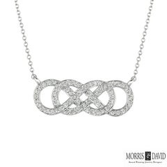 0.34 Carat Natural Diamond Necklace 14 Karat White Gold G SI Chain