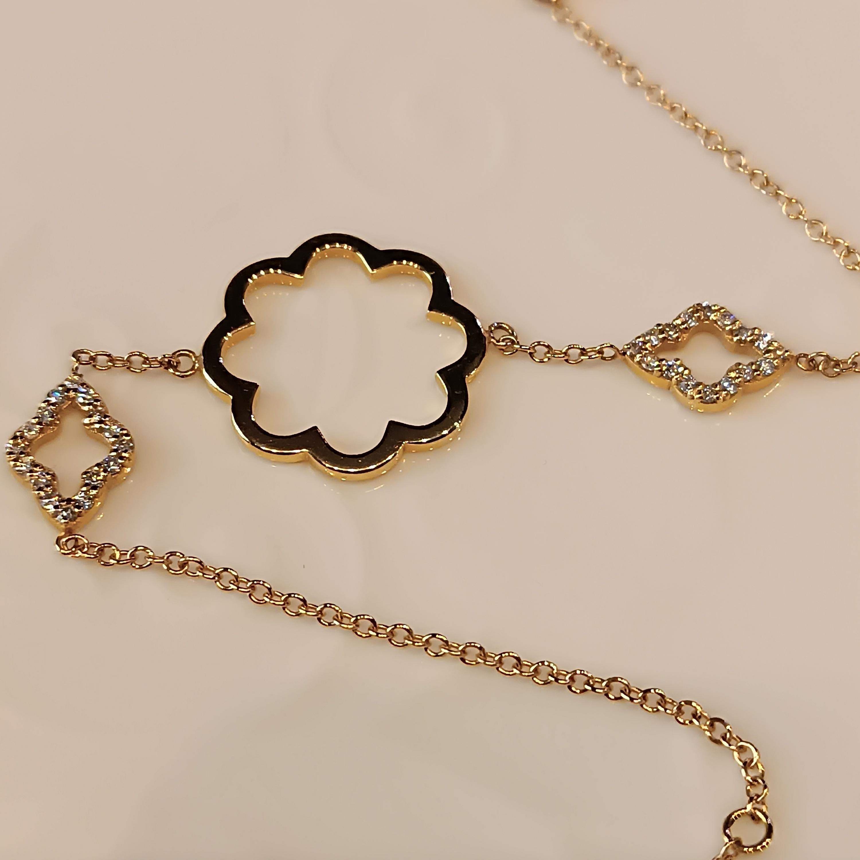 Bracelet en or rose avec diamants de 0,34 carat de couleur VS G, grammes 4,31 Unisexe en vente