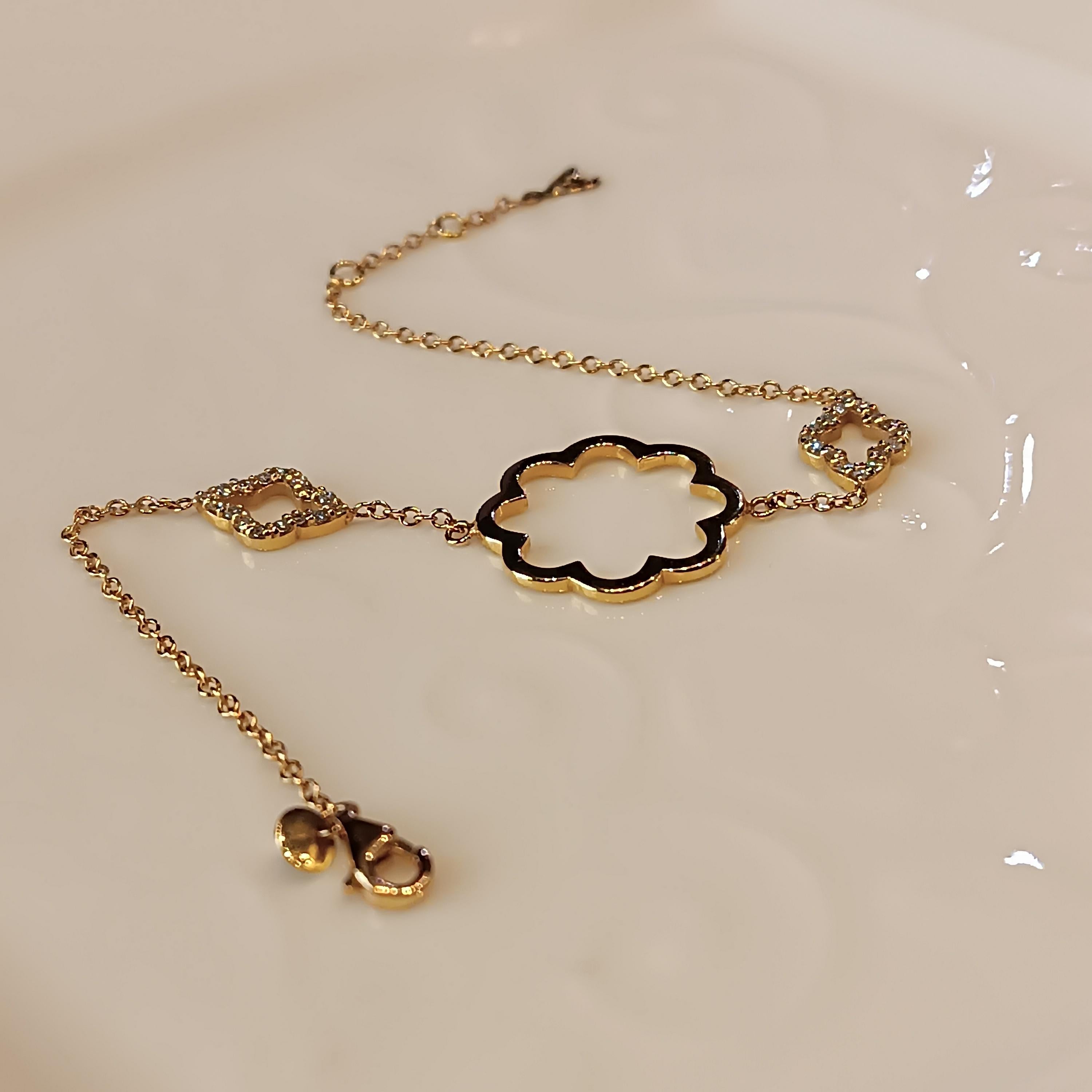 Bracelet en or rose avec diamants de 0,34 carat de couleur VS G, grammes 4,31 en vente 2