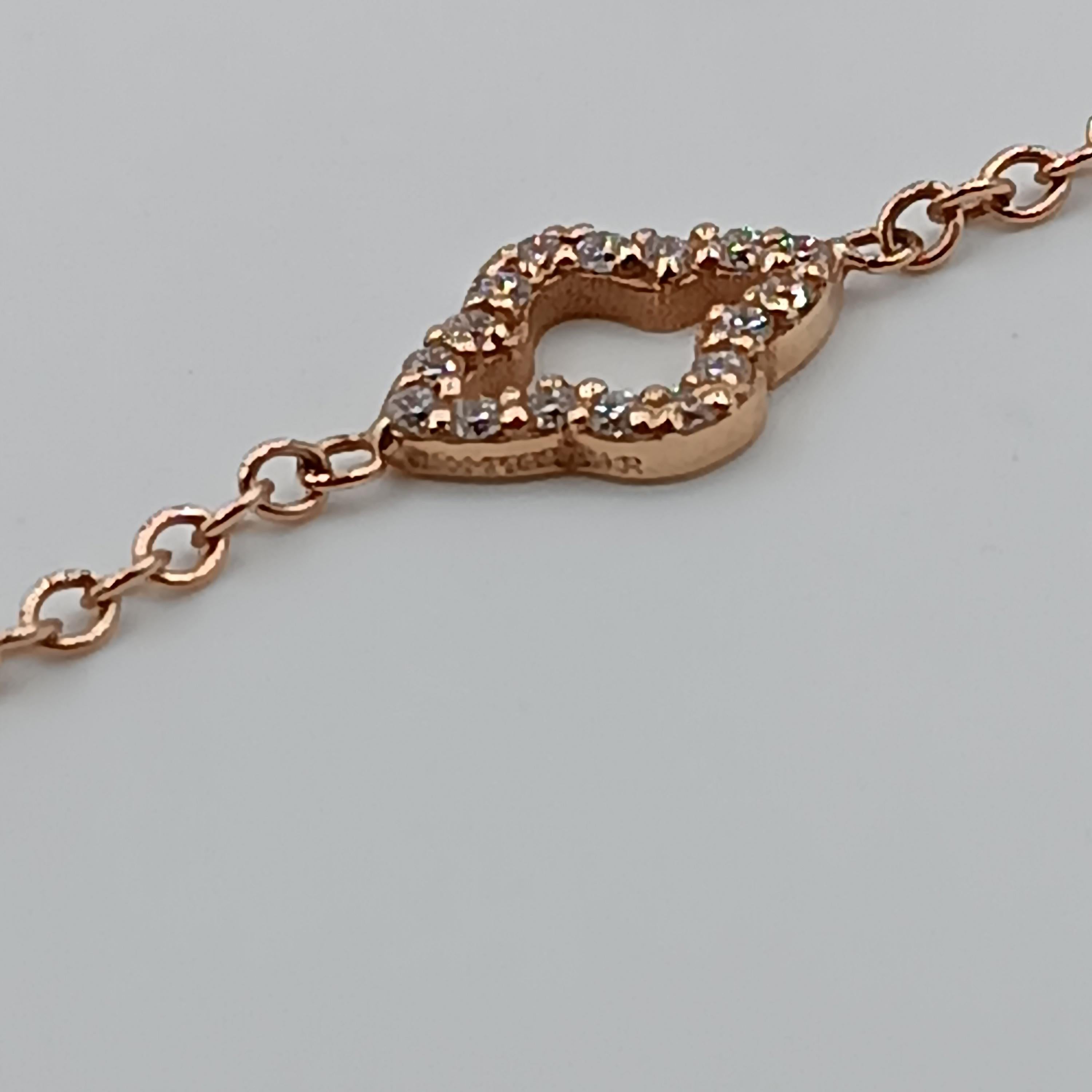 Contemporary 0.34 Carat VS G Color Diamond Rose Gold Grams 5.35 Mother of Pearl Bracelet For Sale