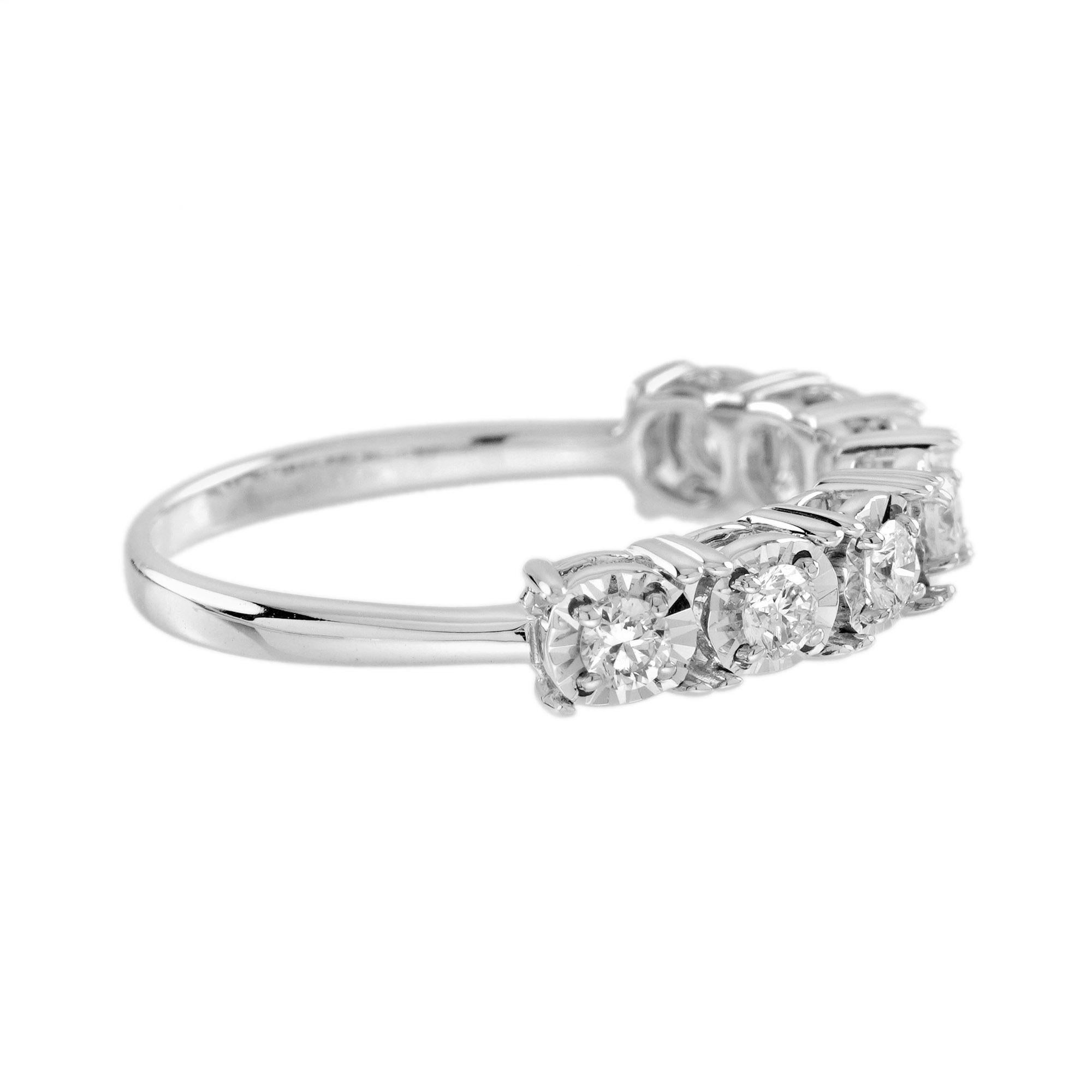 Round Cut 0.34 Ct. Diamond Wedding Band Ring in 18K White Gold