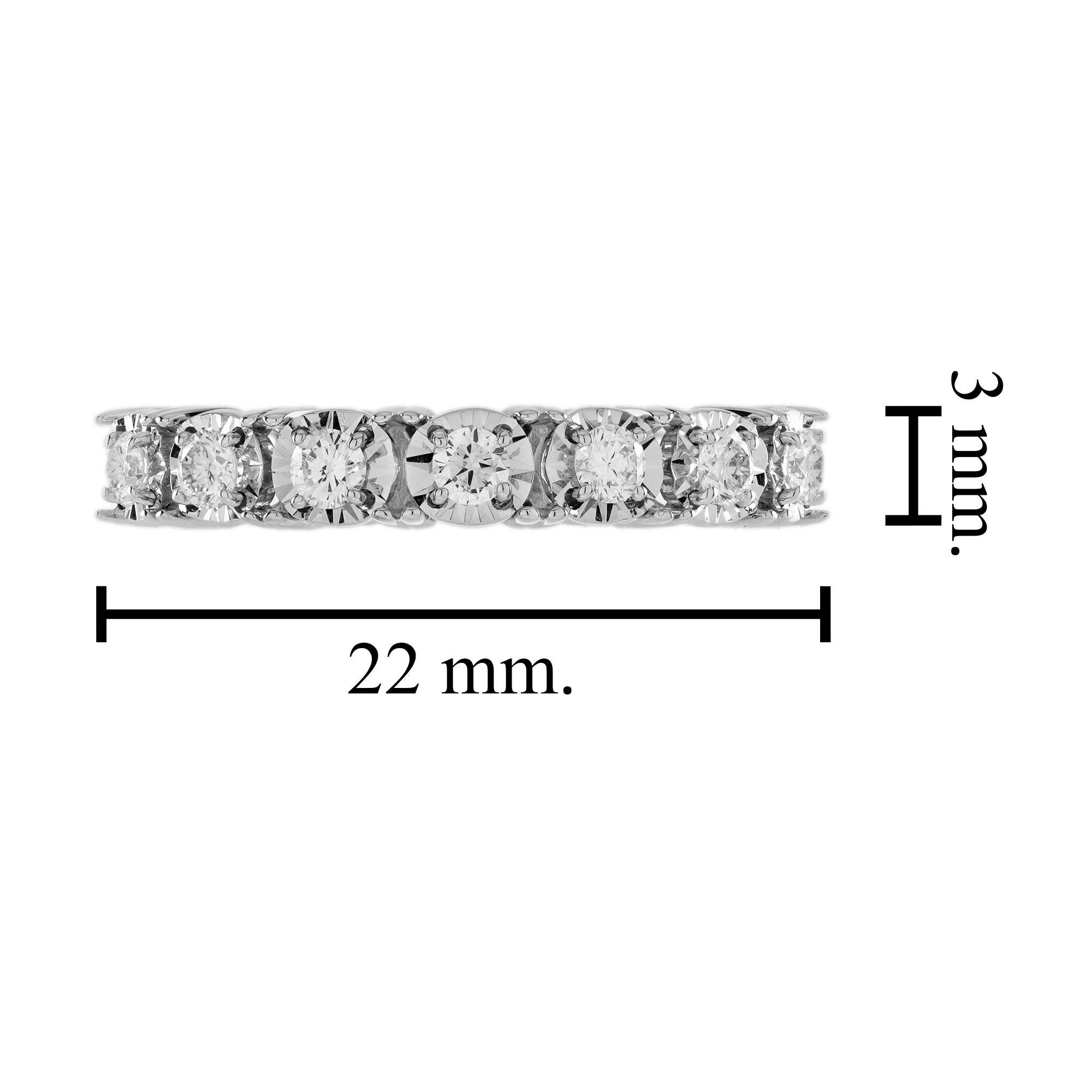 0.34 Ct. Diamond Wedding Band Ring in 18K White Gold 1