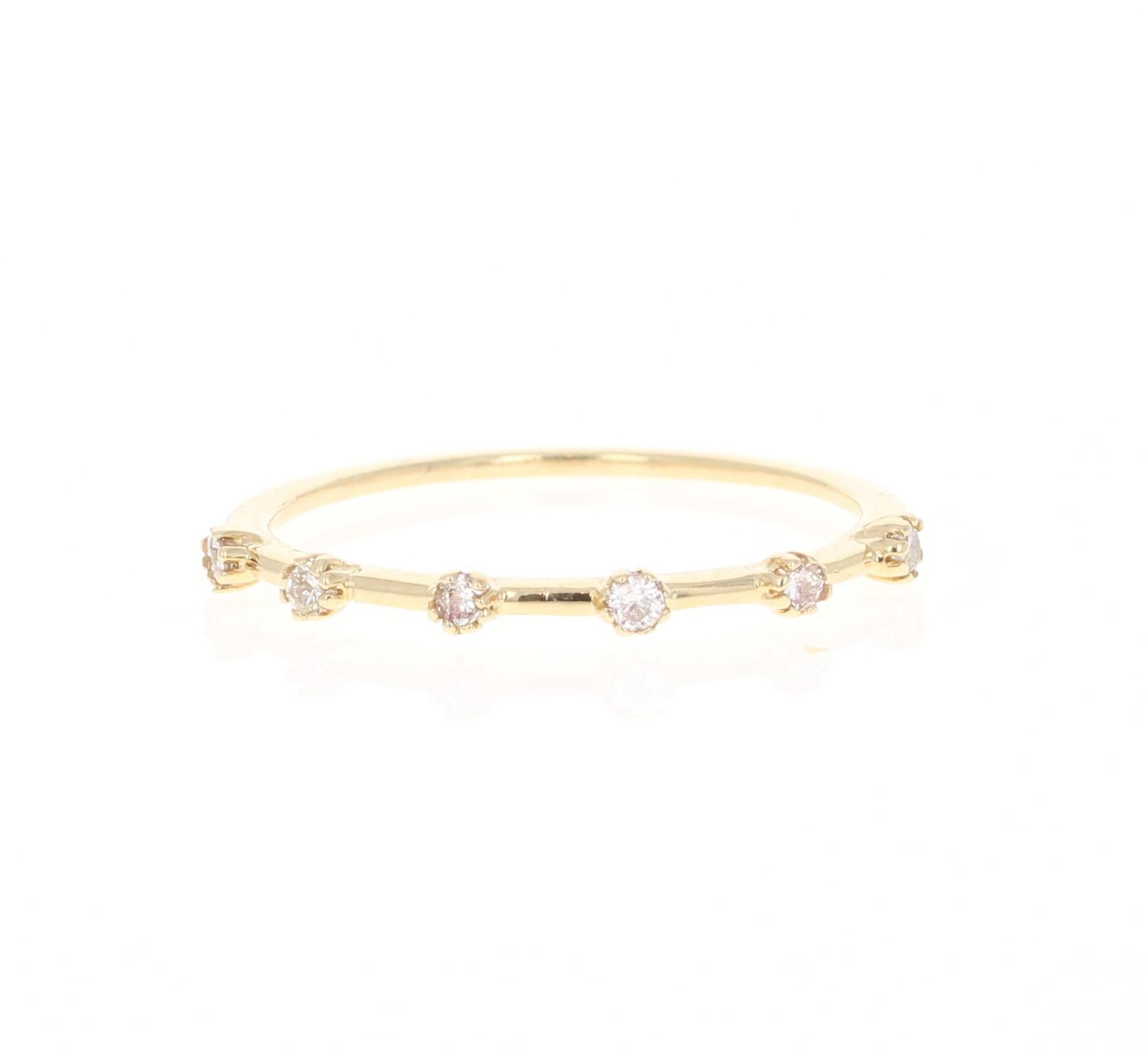 Cute and dainty 0.34 Carat Diamond Bands that are sure to be a great addition to anyone's accessory collection. Plus they can be worn altogether or separately. Stack 2 or 3 together or put a couple around a chain and wear them in your neck. You can