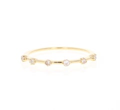 Dainty 0.34ct Round Cut Diamond Stackable Bands in 14K Gold, USA