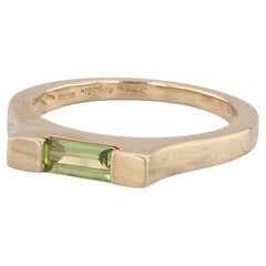 0,34 Karat Grüner Peridot Solitär Ring 18k Gelbgold Größe 7 Stapelbarer Asprey