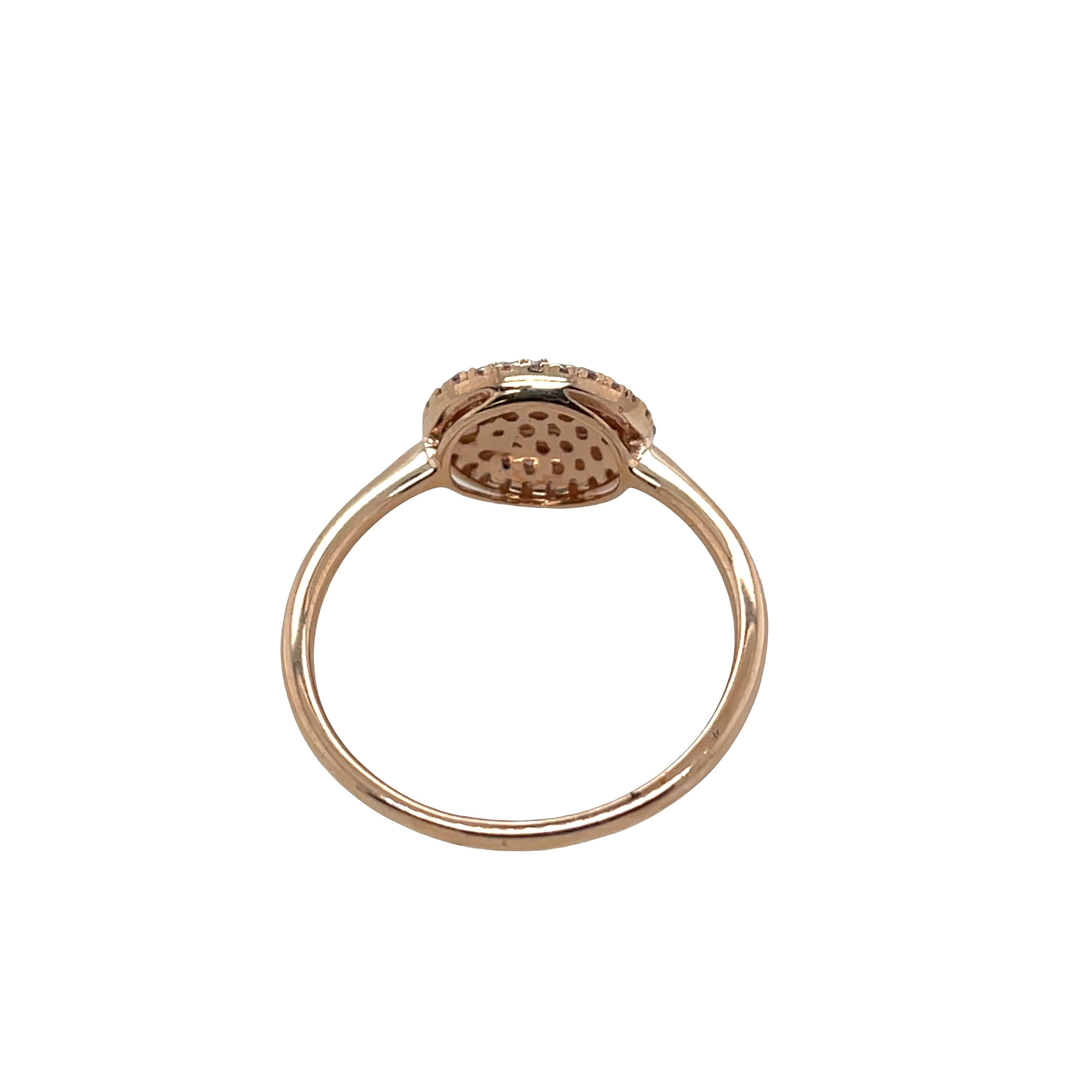 Anello con diamanti naturali da 0,34 carati in oro rosa 9 carati In condizioni ottime in vendita a London, GB