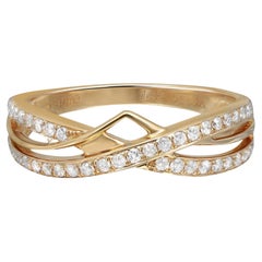 0.34cttw Pave Set Round Cut Diamond Ladies Ring 14k Yellow Gold