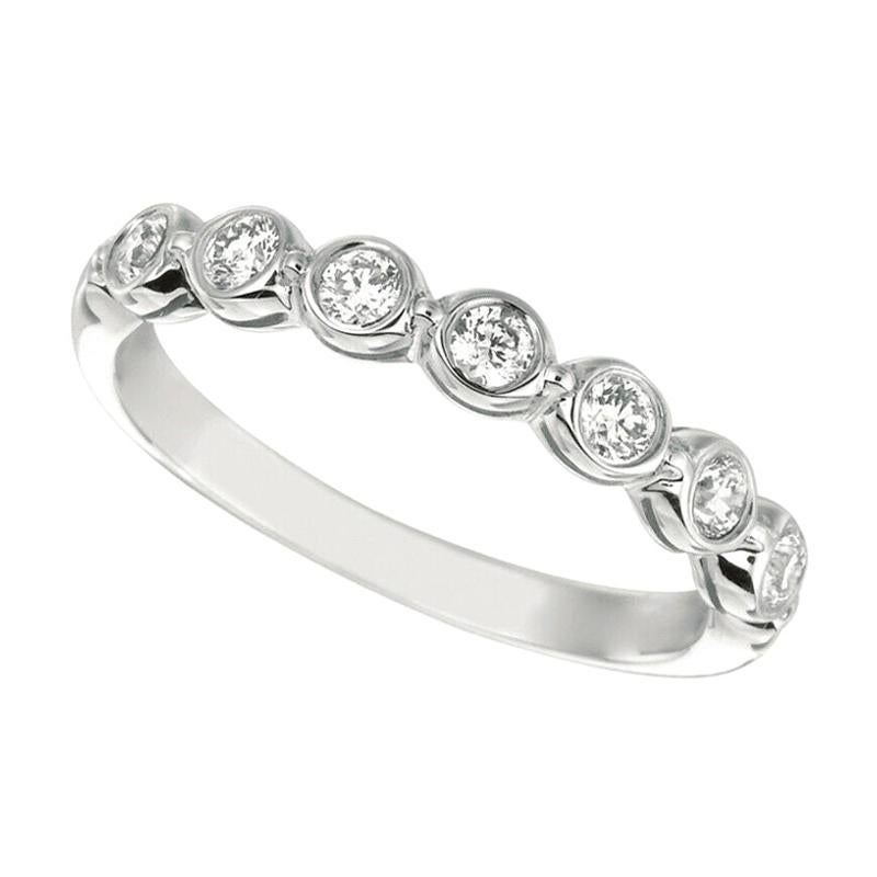 Customizable 0.30 Carat 5 Stone Natural Diamond Bezel Set Ring Band G ...