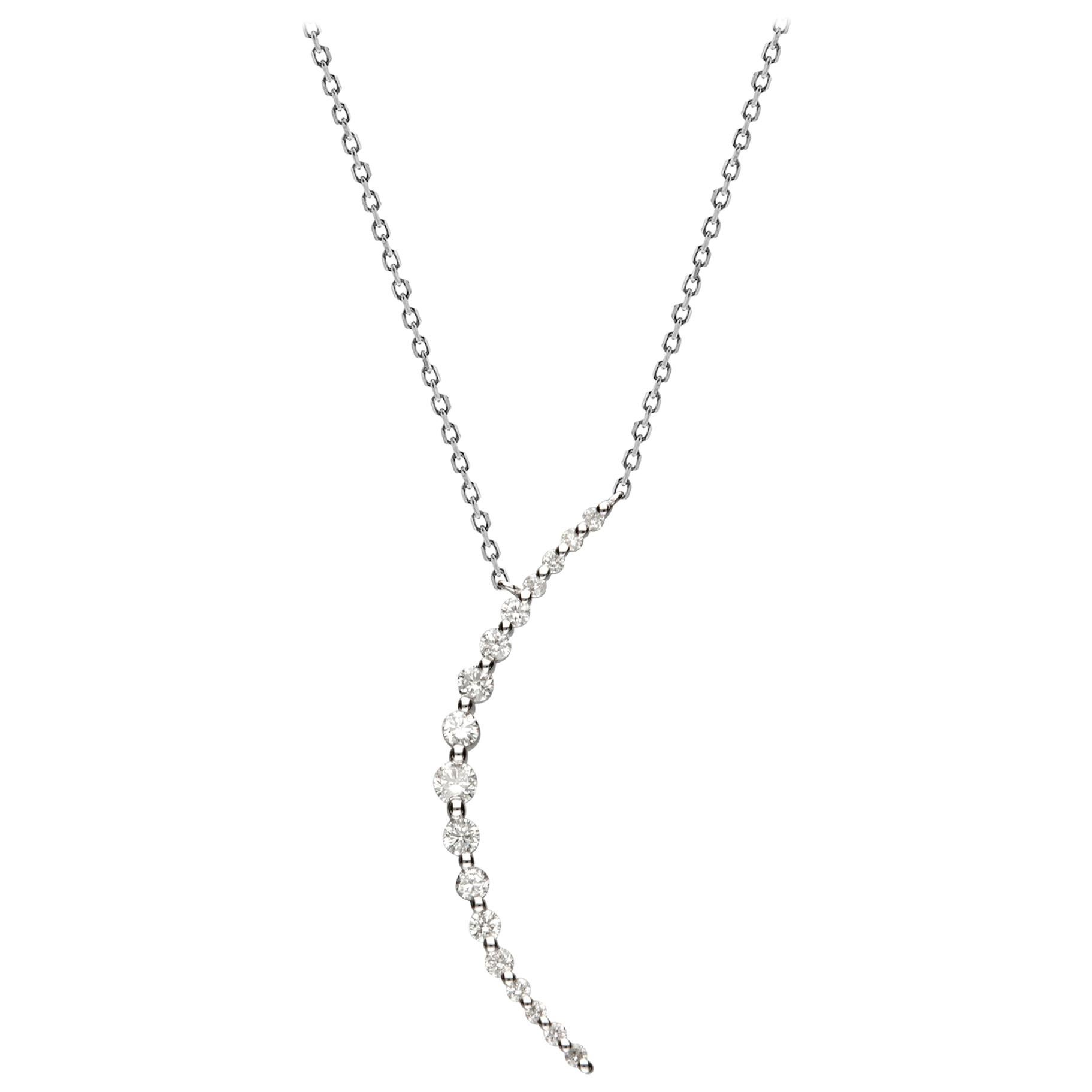 Collier en or blanc 14 carats avec diamants de 0,35 carat