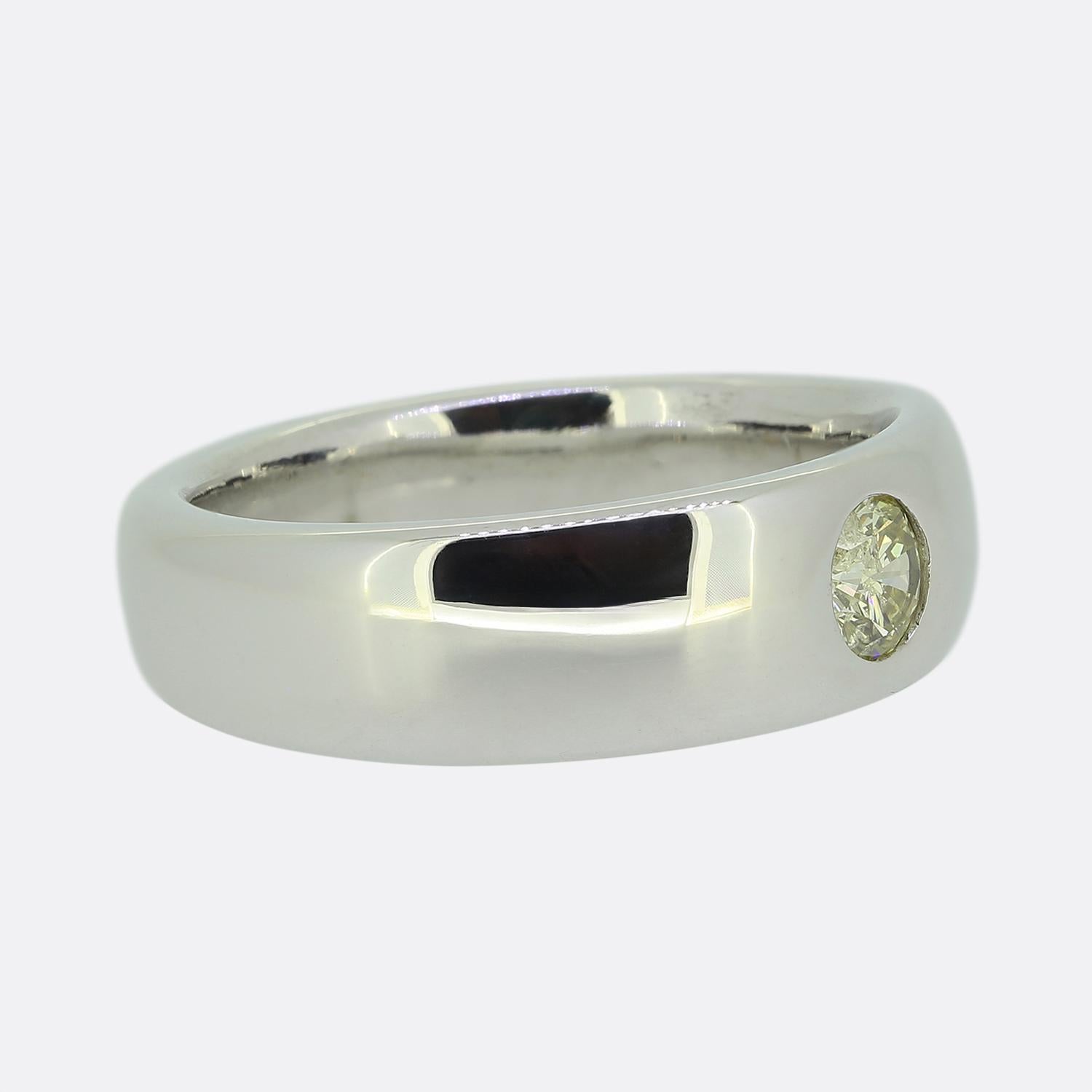 Taille brillant Bague avec diamant de 0,35 carat en vente