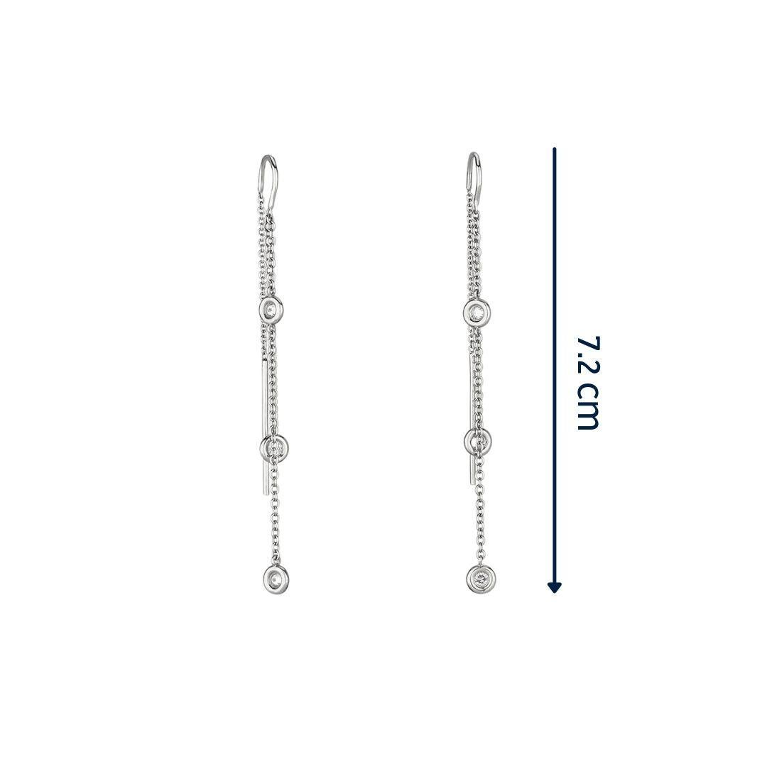 0.35 Carat Diamond Chain Threader Earrings in 14k White Gold - Shlomit Rogel

Sleek, minimalist and oh so chic, these 14k white gold chain threader earrings are a fun way to add some elegant edge to your ear. Delicately embellished with 6 genuine