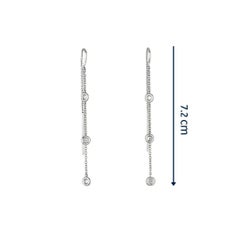 0.35 Carat Diamond Chain Threader Earrings in 14k White Gold, Shlomit Rogel