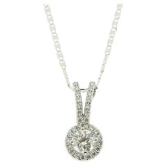 Collar Colgante Halo de Diamantes de 0.35 Quilates