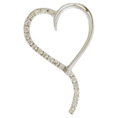 0.35 Carat Diamond Heart Shape Pendant 14 Karat White Gold